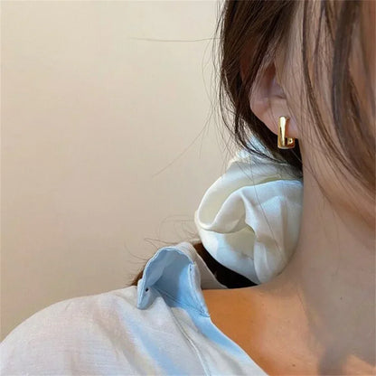 Gold Irregular U-Shaped Studs for Women