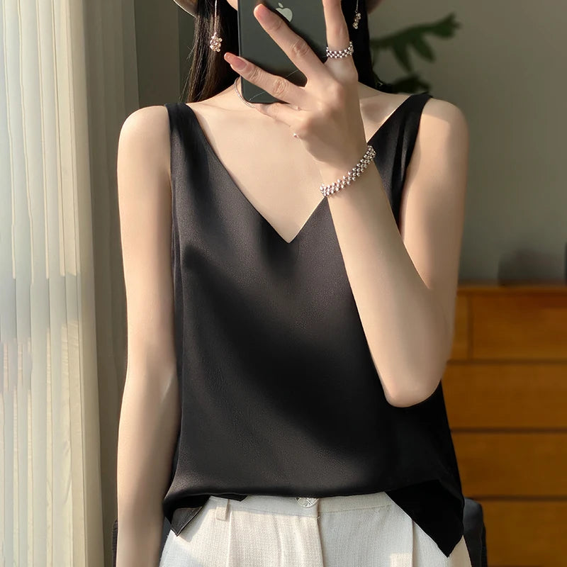 New Lce Silk Satin Camisole Women&