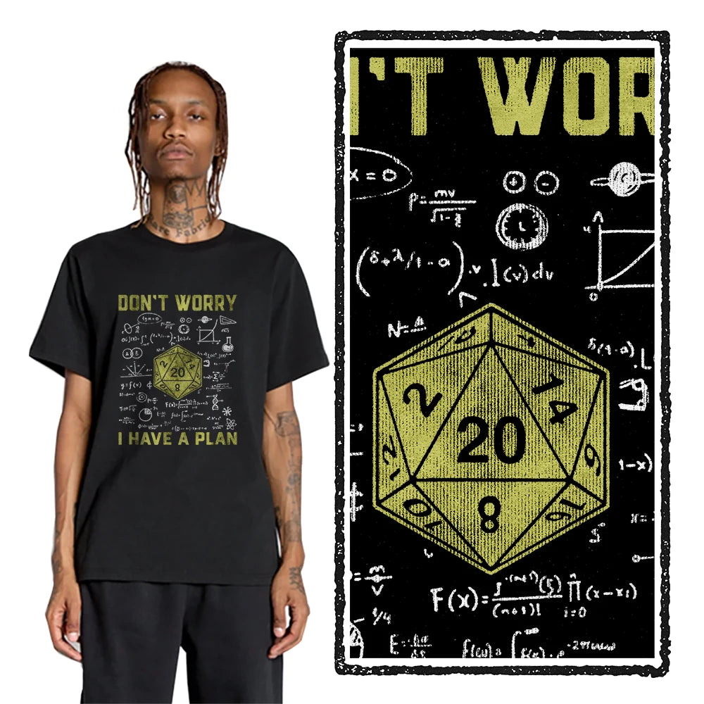 Dungeon Dragon “I Have a Plan” D20 Graphic T-Shirt | RPG Streetwear Tee