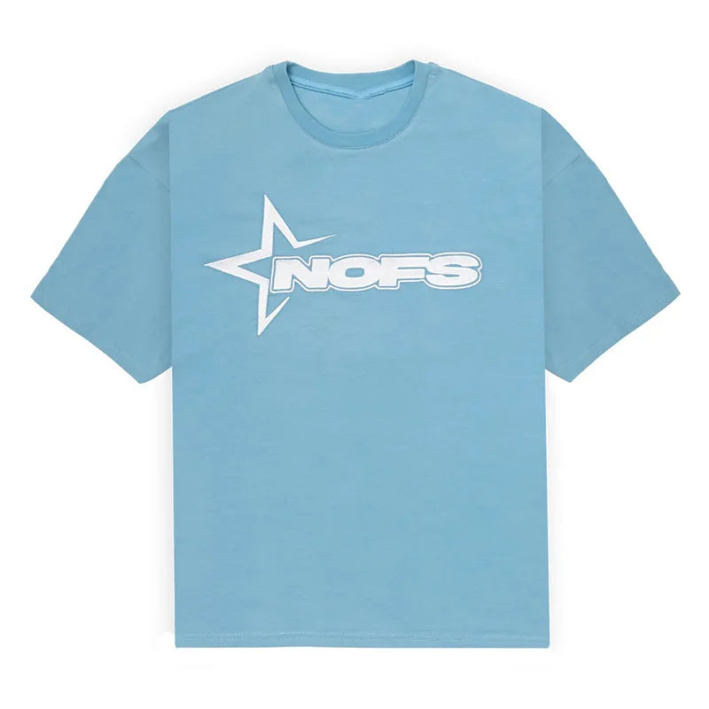 Men New Fashion Letter Graphics T-shirt Hip-hop Punk Summer Short Sleeve American Street Tops Shorts Set Y2K 2024 Men&