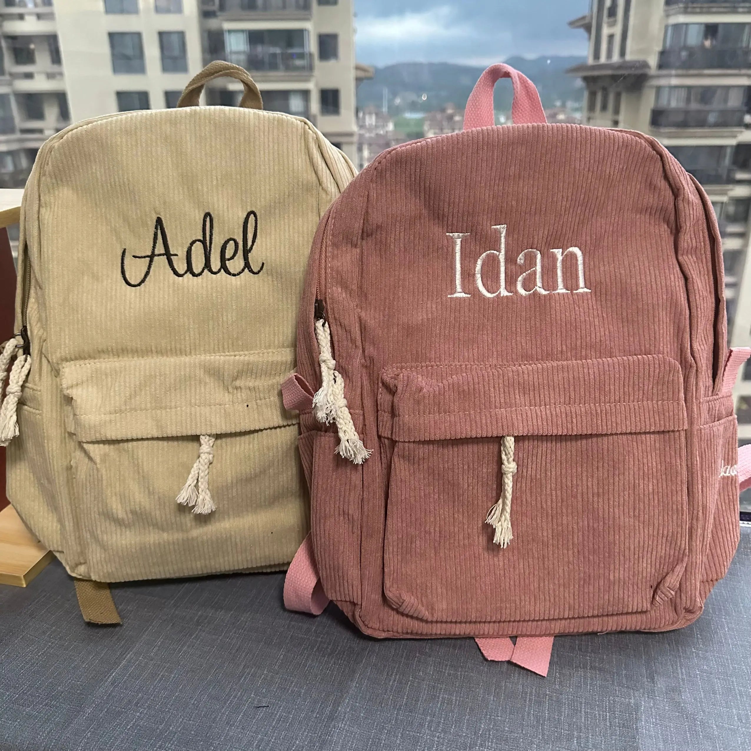 Personalized Embroidered Kids Corduroy Backpack