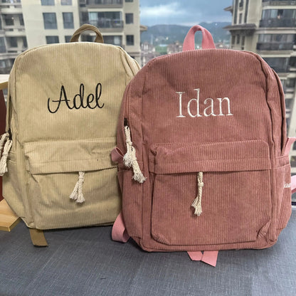 Personalized Embroidered Kids Corduroy Backpack