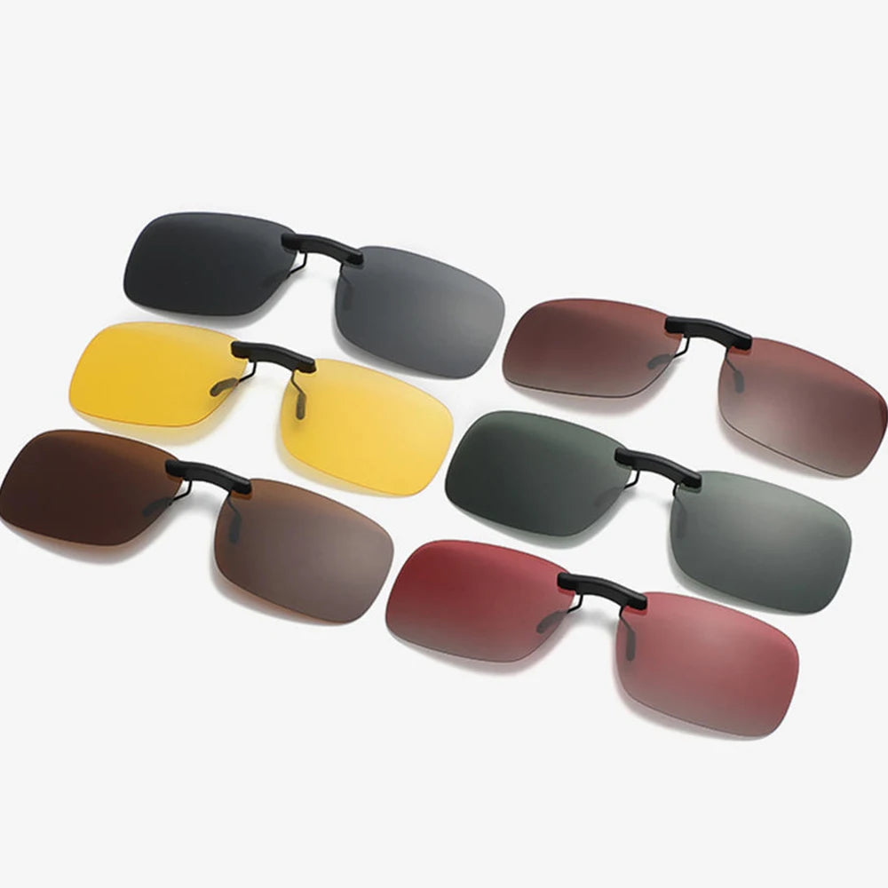 Polarized Rimless Clip-On Sunglasses – Anti-Glare UV400 Eyewear for Men & Women