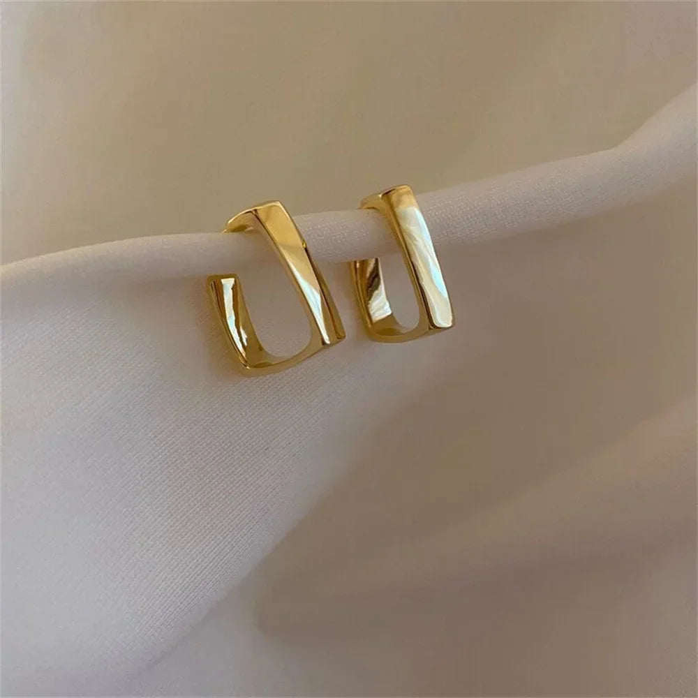 Gold Irregular U-Shaped Studs for Women
