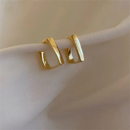 Gold Irregular U-Shaped Studs for Women