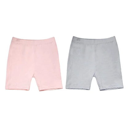 2Pcs Kids Girls Solid Color Cotton Leggings Safety Shorts