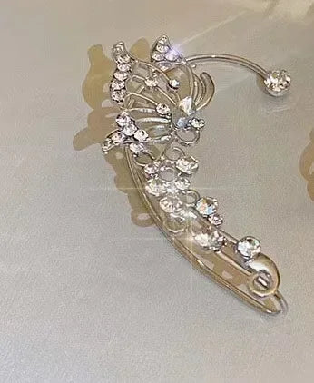 Zircon Butterfly No Piercing Clip-On Earrings