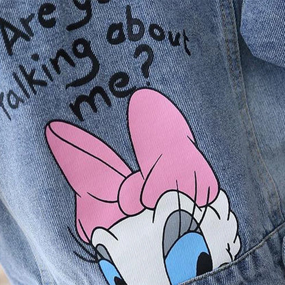 Cartoon Daisy Denim Jacket for Girls