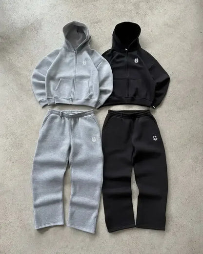 Embroidered sweatpants two-piece set Y2K clothing men&