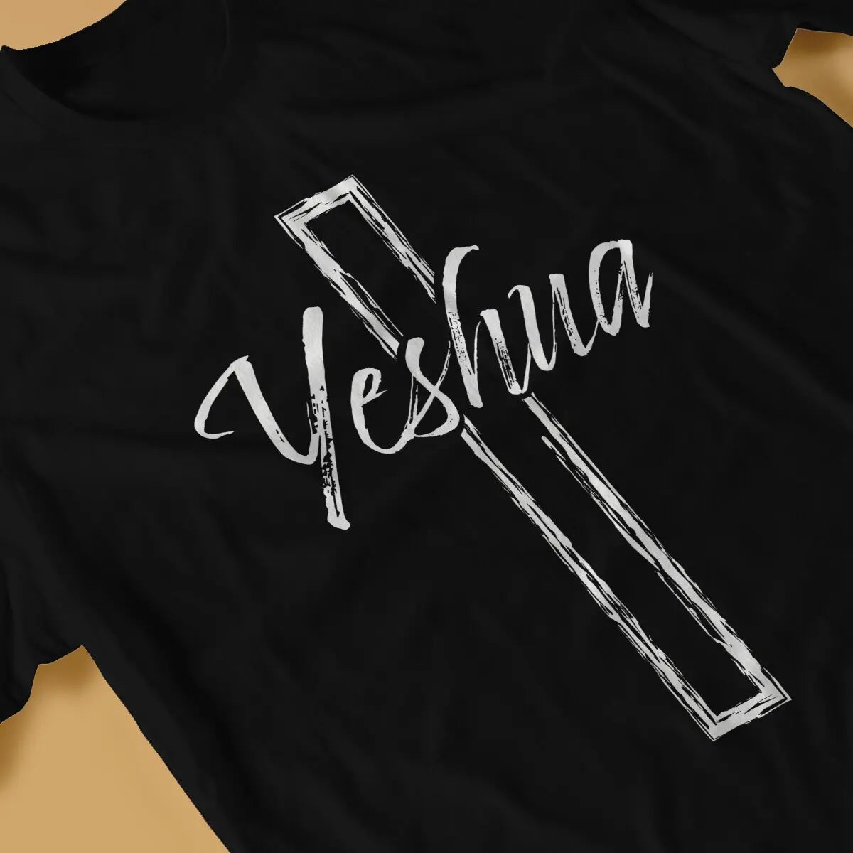 Jesus God Cross Creative TShirt for Men Yeshua Round Collar Pure Cotton T Shirt Distinctive Birthday Gifts Tops