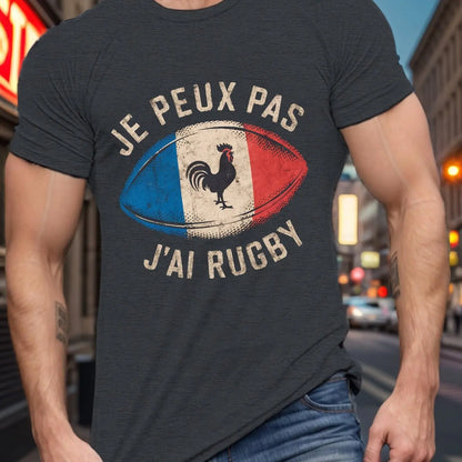 Summer Men’s 100% Cotton Rugby Graphic T-Shirt | Casual Loose Fit Tee