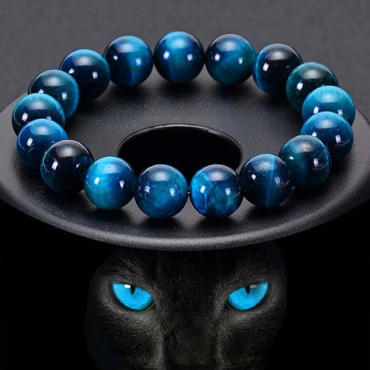 Minimalist Blue Tiger Eye Stone Bracelet
