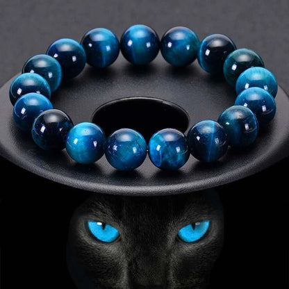 Minimalist Blue Tiger Eye Stone Bracelet
