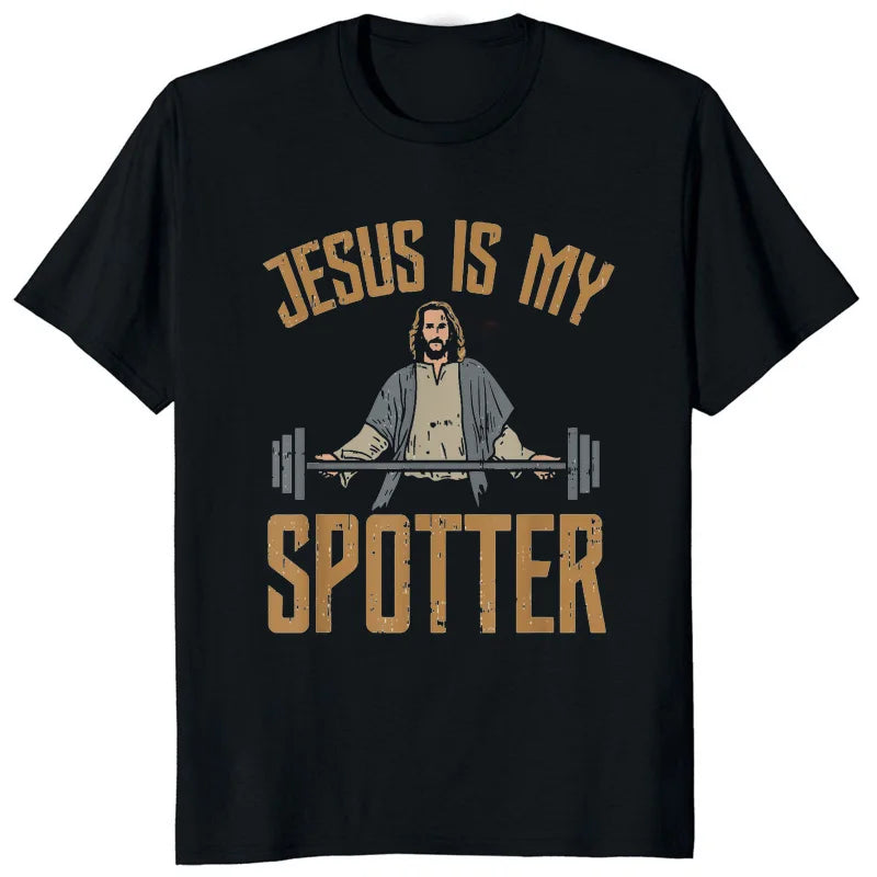 Retro Vintage Jesus Christ Gym T Shirts Men Pure Christian Faith Tee Top Short Sleeved Funny Printed Graphic Tshirt Gift