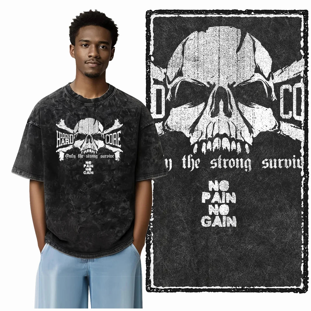 Bodybuilding Acid-Washed Graphic T-Shirt | Vintage Streetwear Unisex Tee