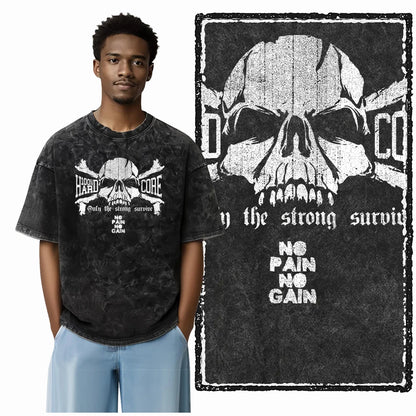 Bodybuilding Acid-Washed Graphic T-Shirt | Vintage Streetwear Unisex Tee