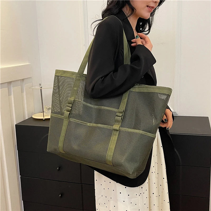 Women’s Portable Mesh Beach Tote Bag