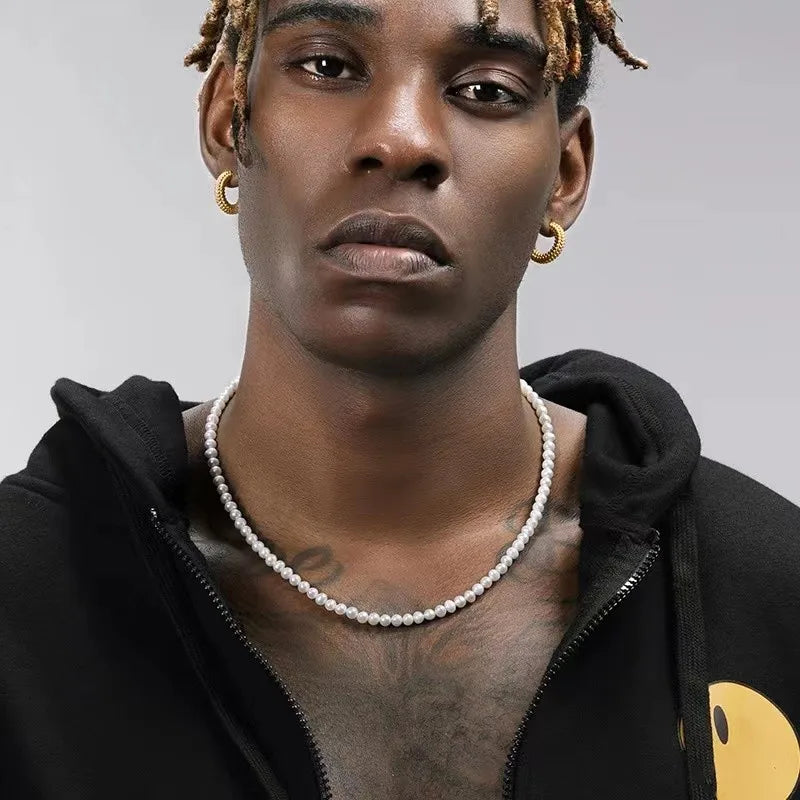 Pearl Bead Necklace for Men