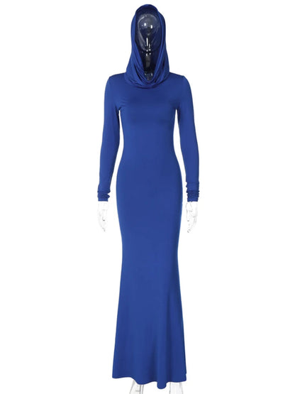 Elegant Hooded Maxi Dress for Women