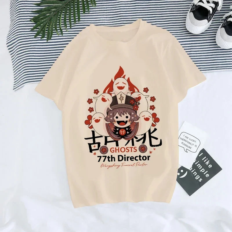 Genshin Impact Kawaii Graphic T-Shirt | Harajuku Anime Tee for Women