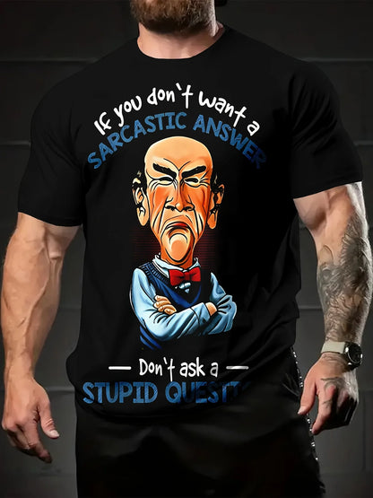 Men’s Novelty Print T-Shirt – Casual Short Sleeve Summer Tee