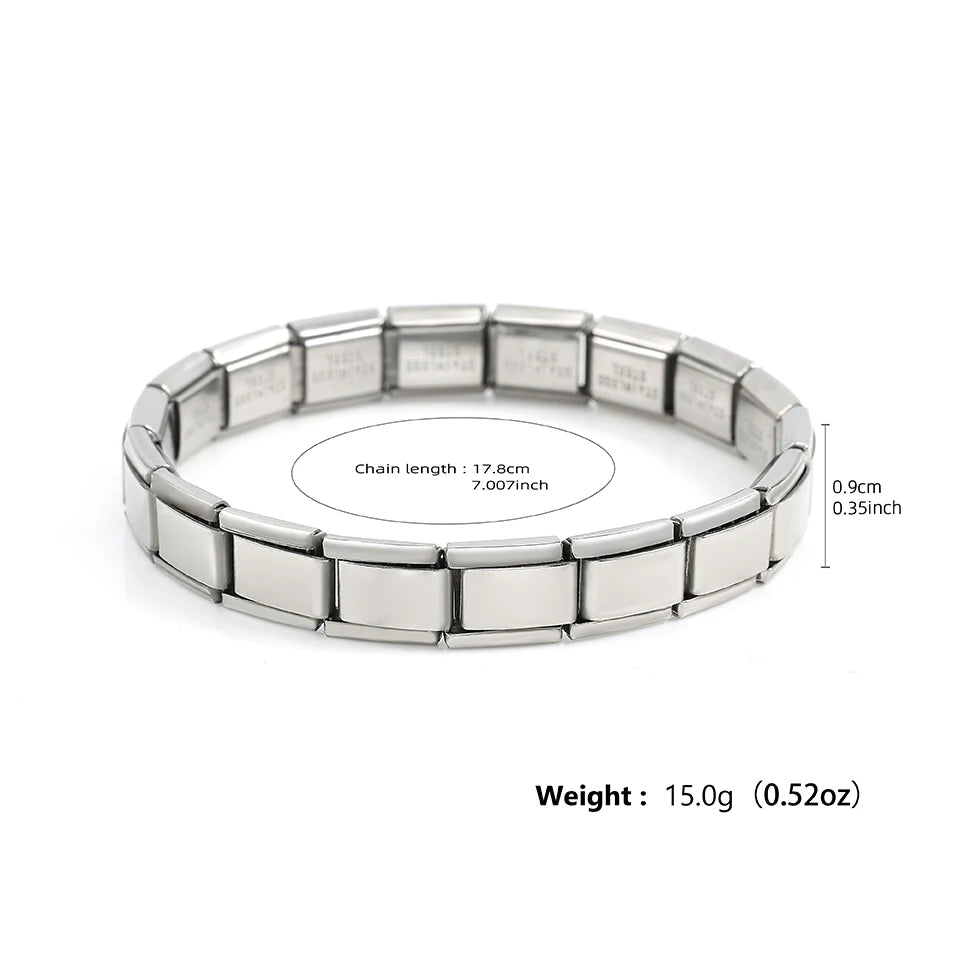 Trendy Square Italian Stainless Steel Bracelet