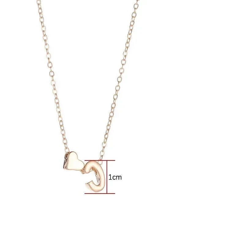 SUMENG Fashion Tiny Heart Dainty Initial Necklace