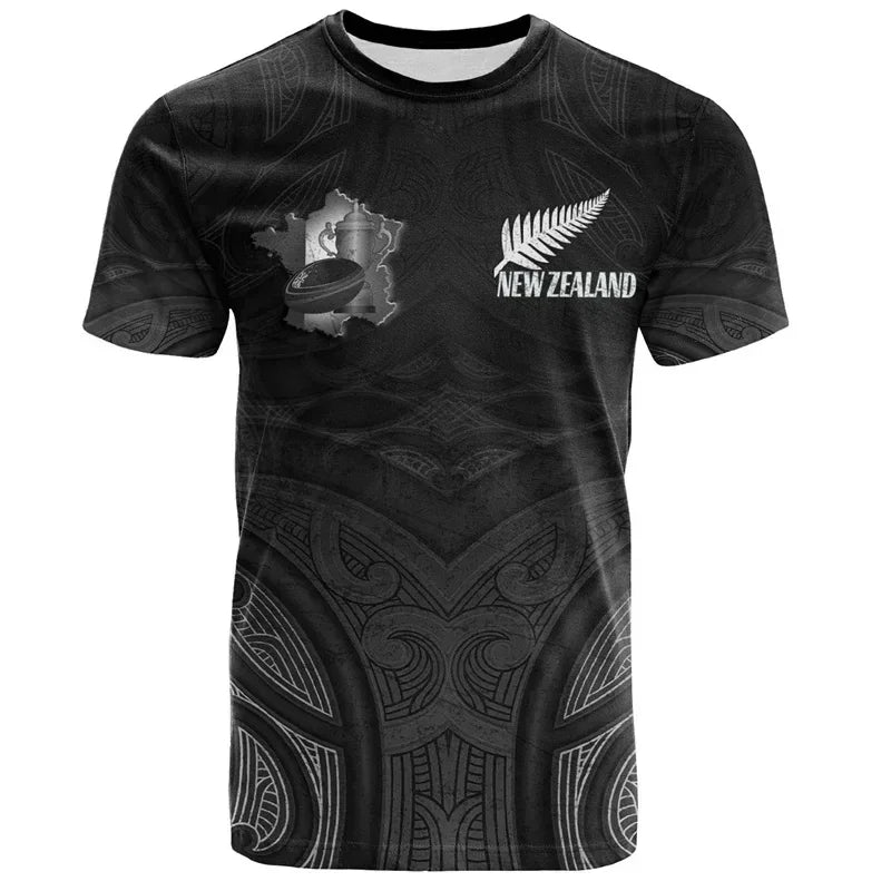 Summer New Zealand Maori Rugby Ball Printed T-Shirt | Men’s Quick-Dry Sports Tee