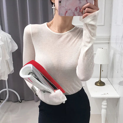Korean Style Slim Basic Elasticity Top