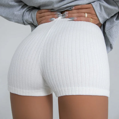 Women’s High-Waist A-Line Knit Shorts | Slim Sports &amp; Casual Wear