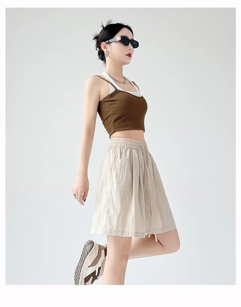 Women’s Summer Casual High-Waist Shorts | Soft Loose Beach Shorts with Pockets