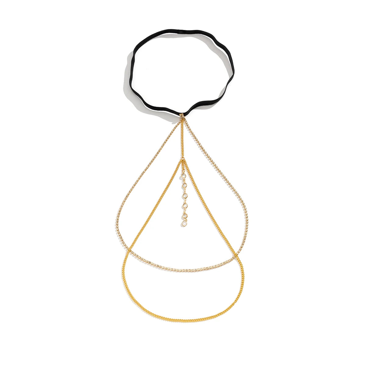 Shiny Crystal Multilayer Tassel Leg Chain