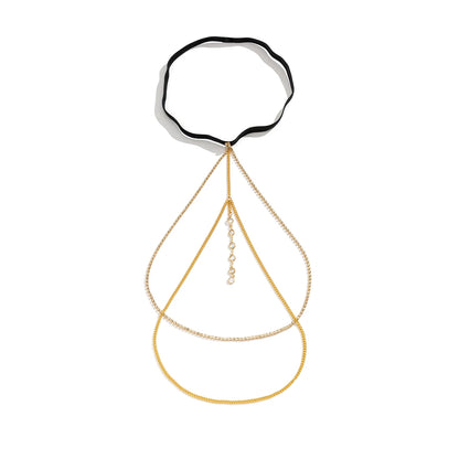 Shiny Crystal Multilayer Tassel Leg Chain