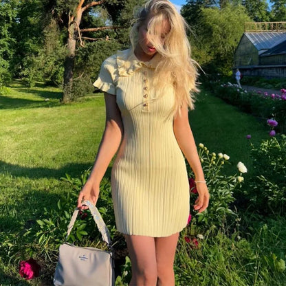 Talenza Knitted Ruffle Mini Dress