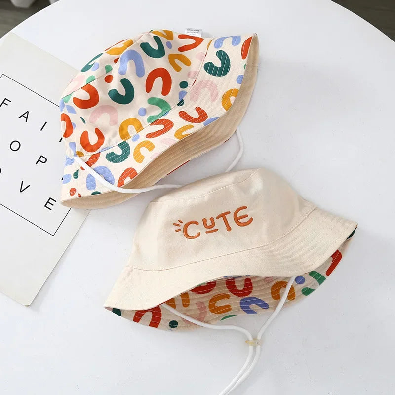 Double-Sided Baby Bucket Hat – Embroidered Summer Sun Cap