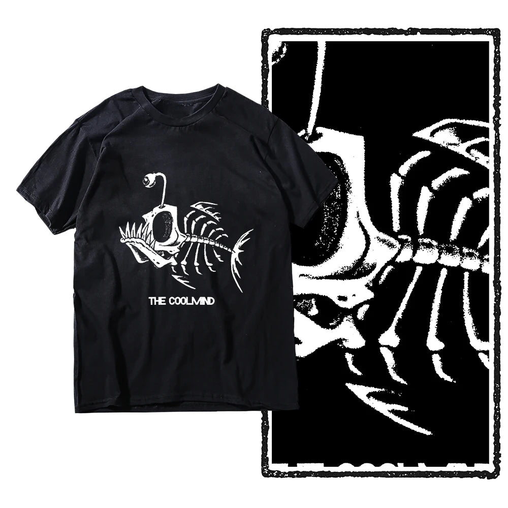 Bonefish Skull Deep Sea Fish Skeleton T-Shirt | Funny Fisherman Oversized Tee