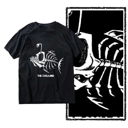 Bonefish Skull Deep Sea Fish Skeleton T-Shirt | Funny Fisherman Oversized Tee