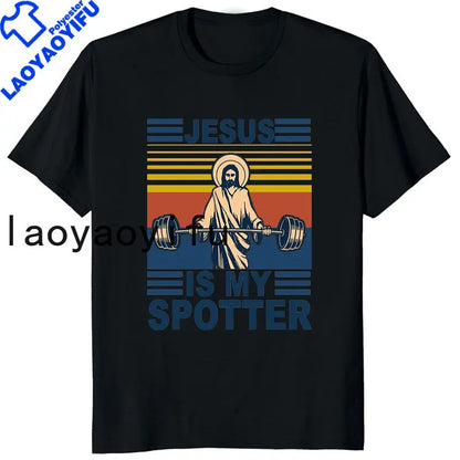 Retro Vintage Jesus Christ Gym T Shirts Men Pure Christian Faith Tee Top Short Sleeved Funny Printed Graphic Tshirt Gift