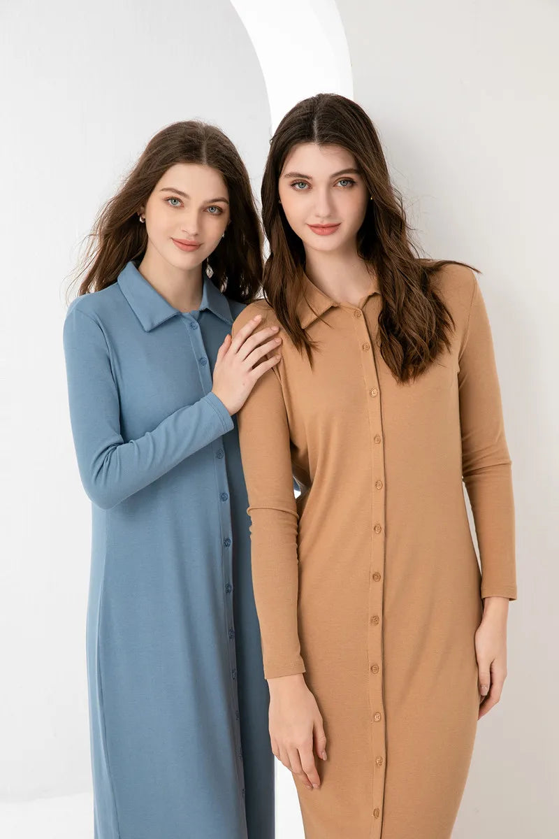 Maxi Dress with Button Design for Women