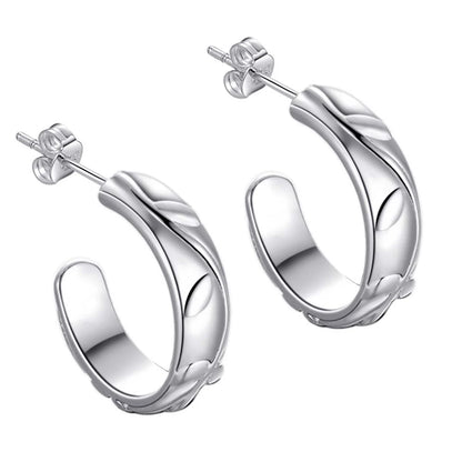 Sterling Silver Heart Stud Earrings for Women