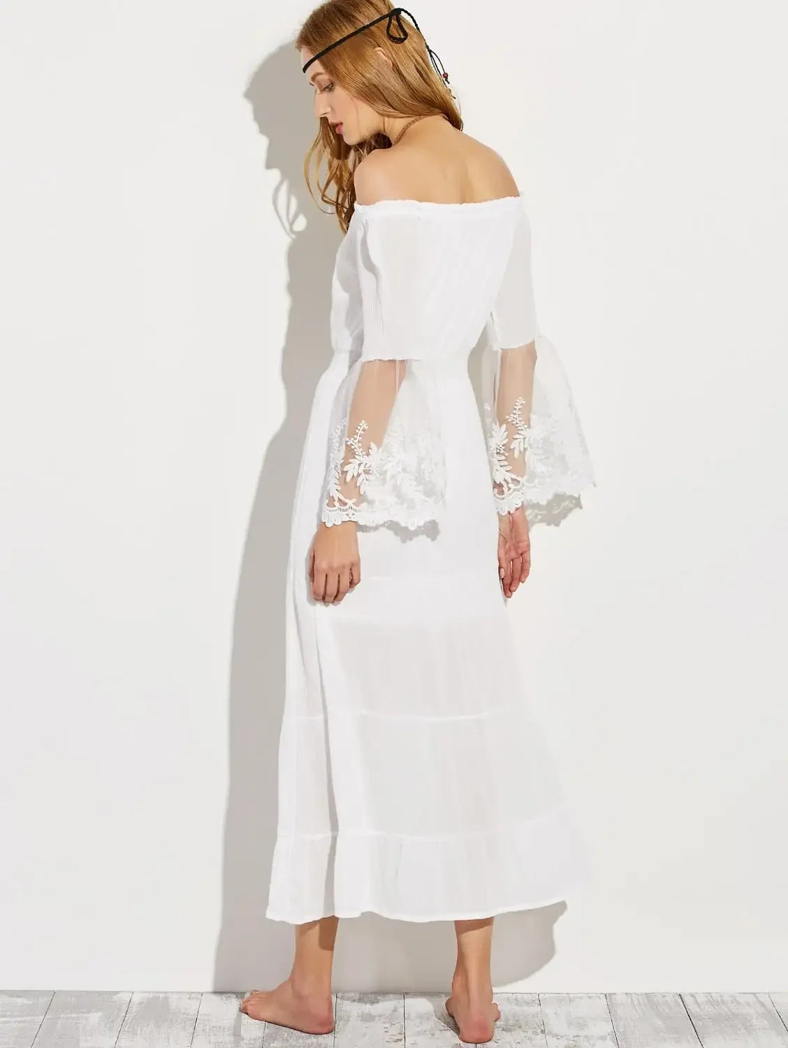 Boho Off-Shoulder Lace Dress