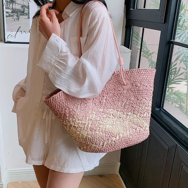Woven Summer Beach Handbag for Women