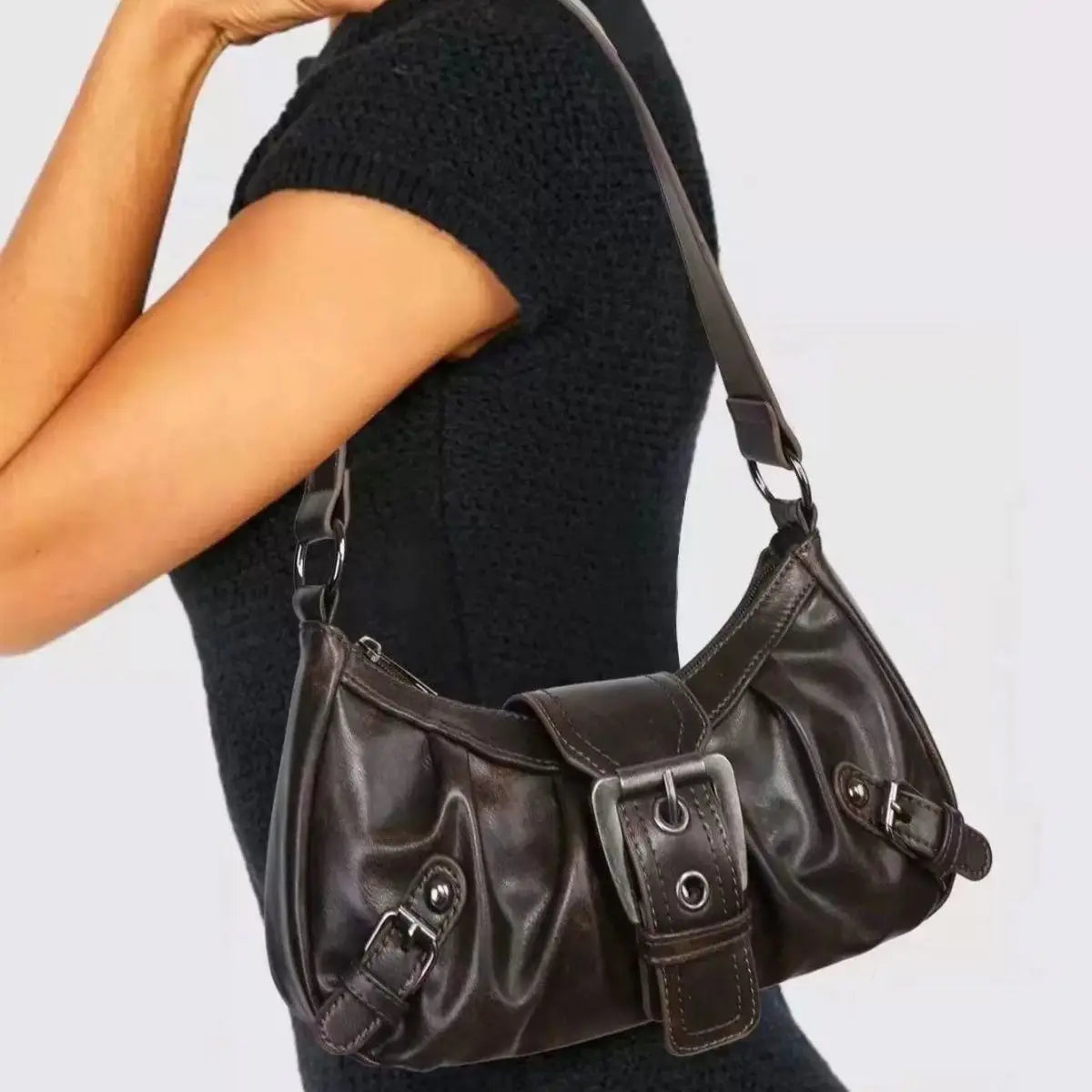 Vintage PU Shoulder Bag – Y2K Armpit Style