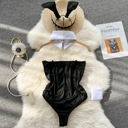 Bunny Girl Wrapped Chest Playsuit Sexy Slim Fit Lingerie