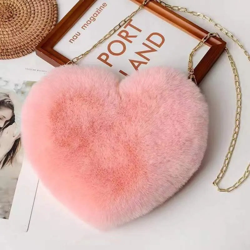 Plush Heart-Shaped Crossbody Bag – Valentine’s Edition
