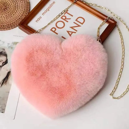 Plush Heart-Shaped Crossbody Bag – Valentine’s Edition
