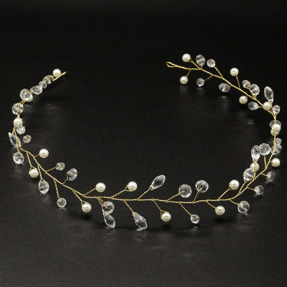 Elegant Crystal &amp; Pearl Bridal Headband for Women