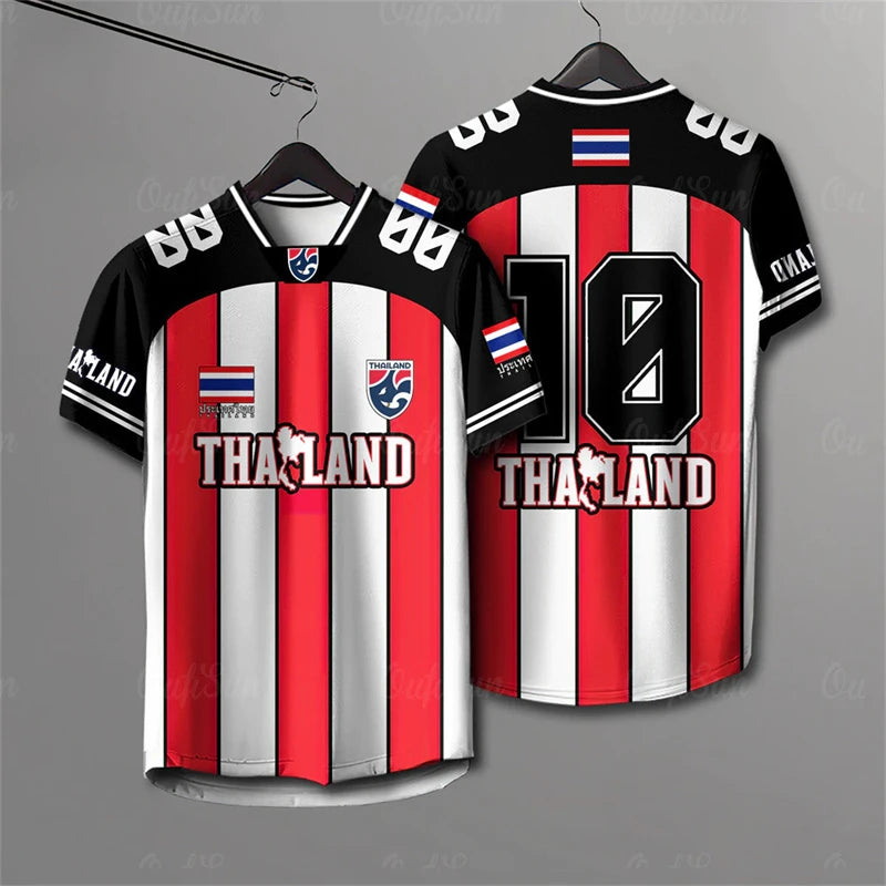 Elephants Thailand 3D Printed Rugby T-Shirt | Summer Breathable Short Sleeve Unisex Tee