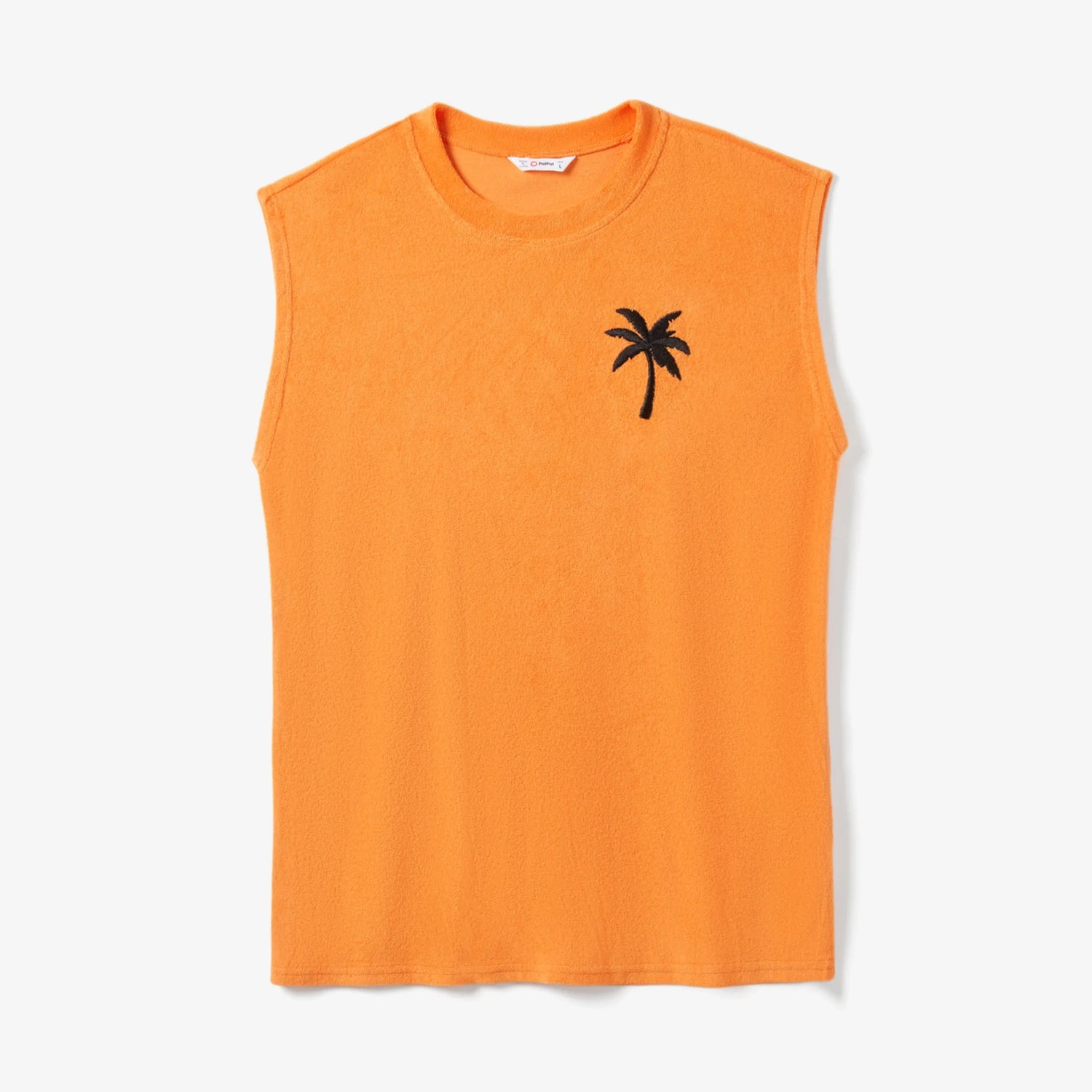 PatPat Family Matching Orange Terry Tank Top and Bodycon Tank Dress Sets Suitable for Summer Season Soft and Comfortable
