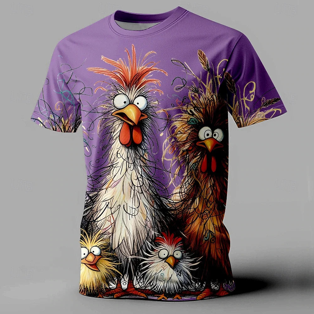 Funny Chicken Print Men&